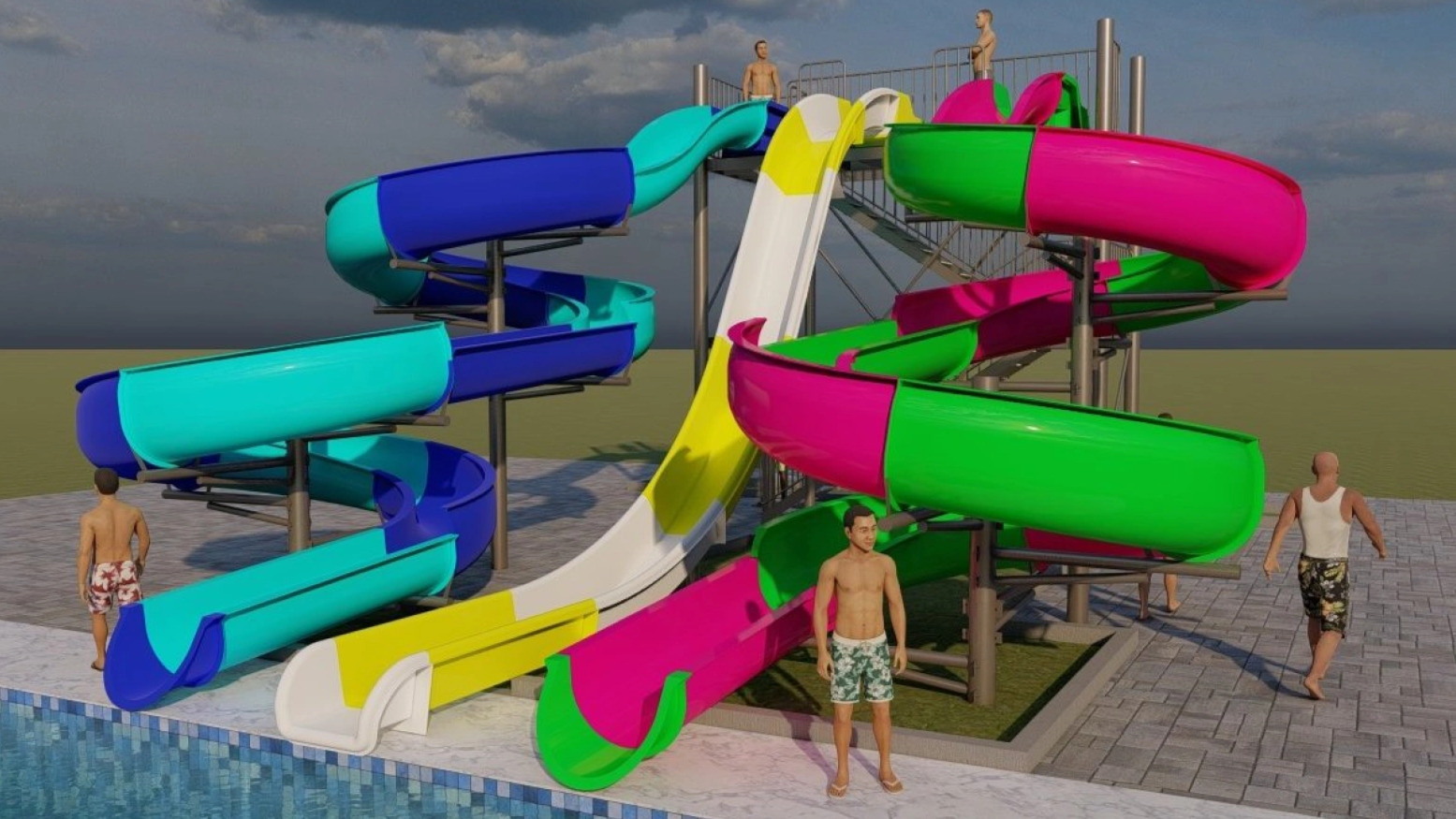 TC 0900 – Toboágua Duplo 64m / Kamikaze 13m