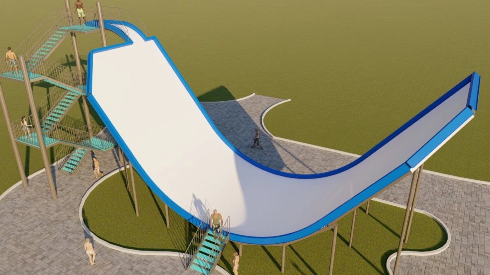 Rampa Half Pipe 10mt alt. x 7,6mt larg