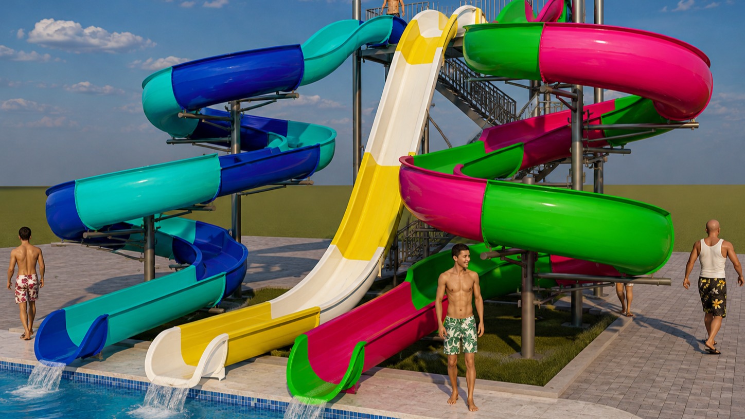 TC 0900 – Toboágua Duplo 64m / Kamikaze 13m